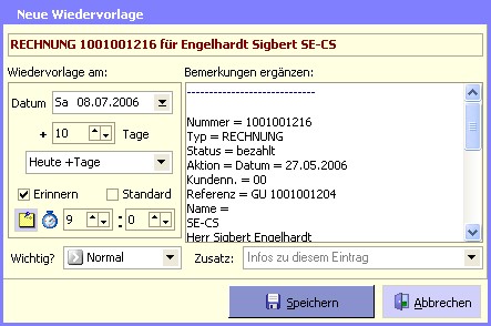 Wiedervorlage