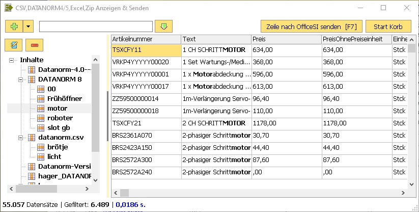 Artikelkatalog als CSV, Datanorm 4/5, Excel und ZIP