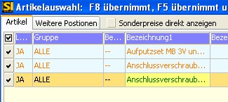 Supportanfrage Ich möchte ganz schnell bestimmte Artikel in einen Auftrag einfügen