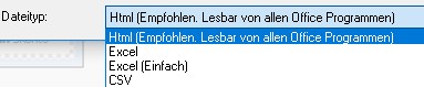Inhalt eines Auftrages in andere Formate exportieren